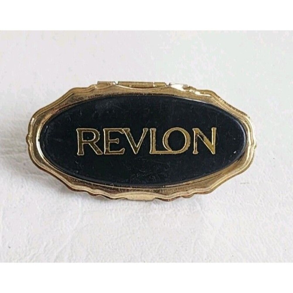 Vintage Revlon Black and Gold Lipstick Holder Mirror New Old Stock